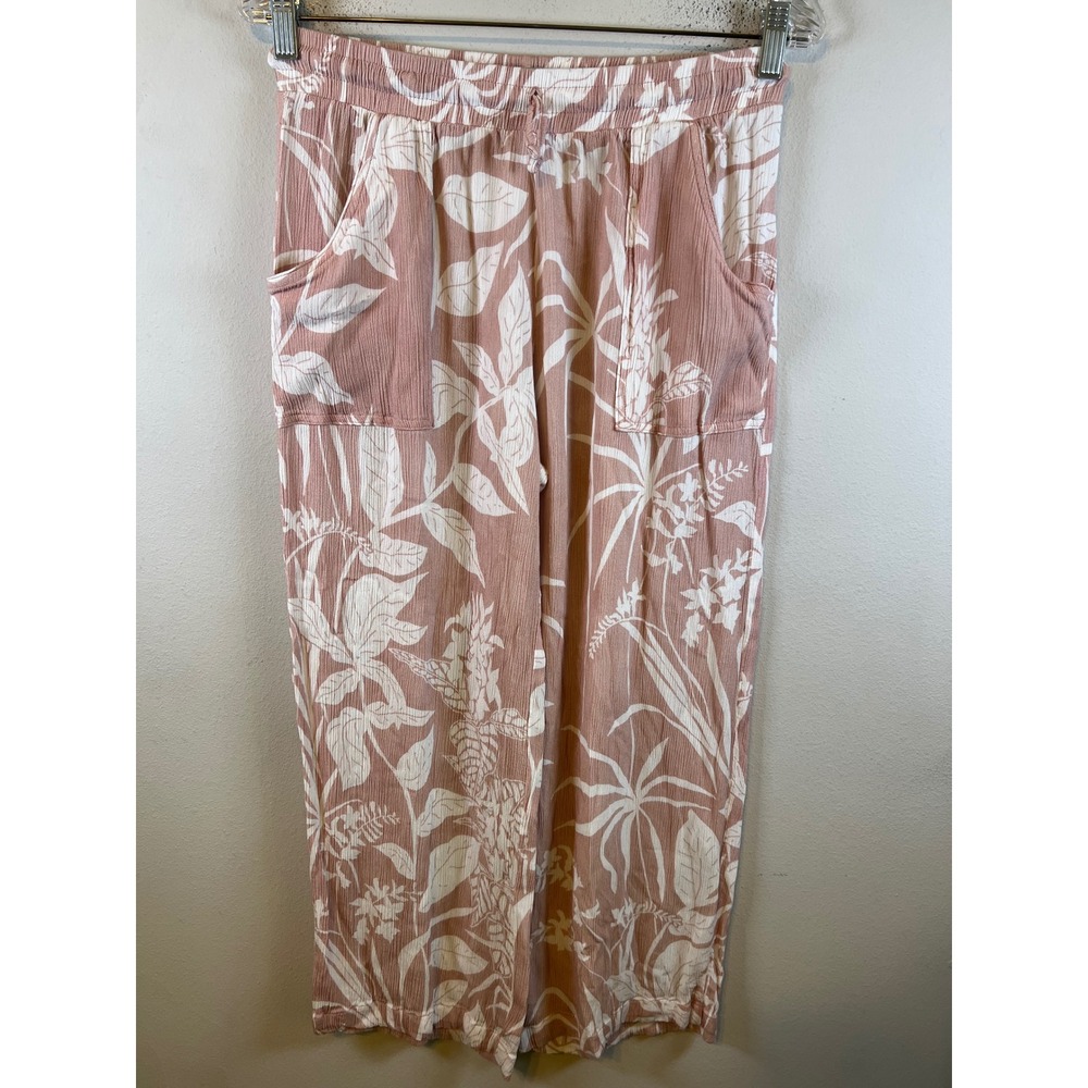 Salty Weekend Womens Pants Tropical Floral Print Pink Large